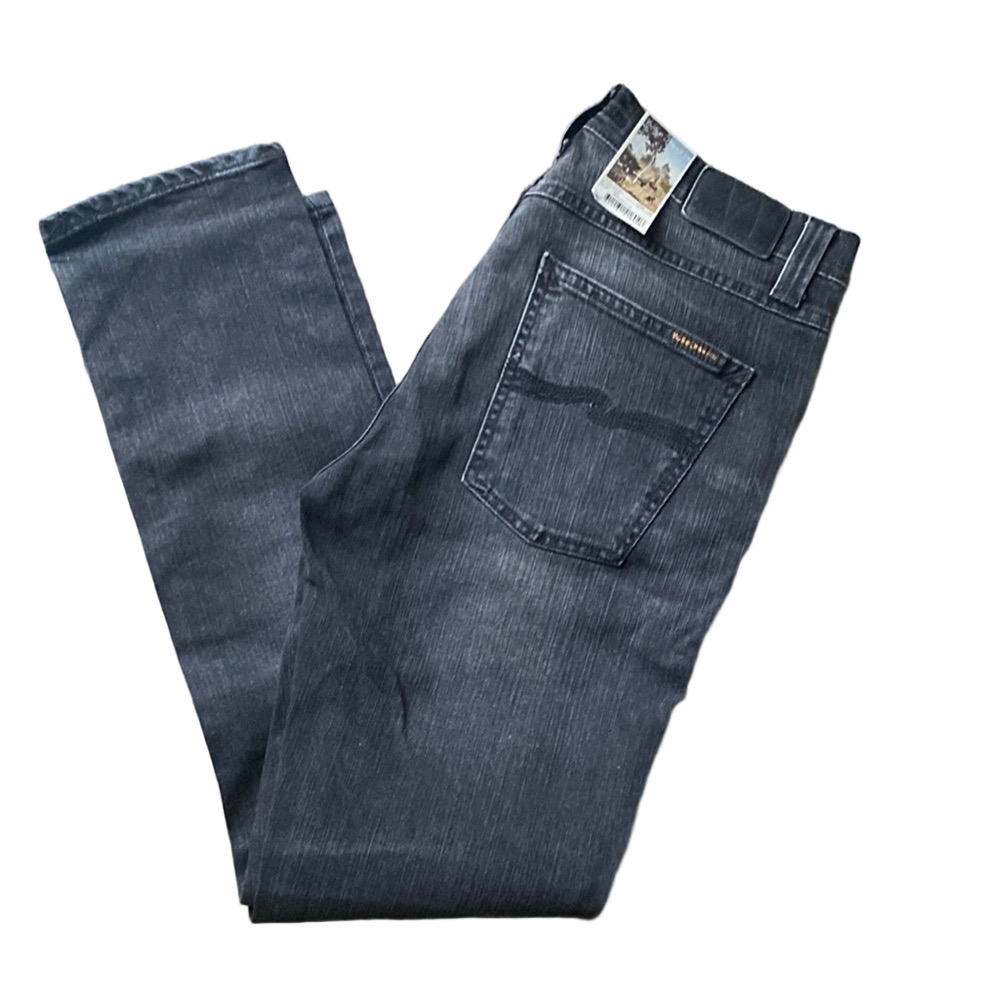 Nudie Jeans Slim Fit Men's Washed Black-Gray Denim